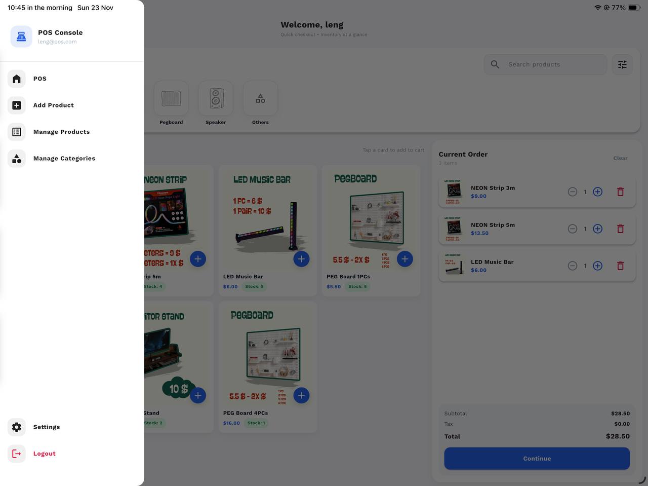 Flutter POS screen 3
